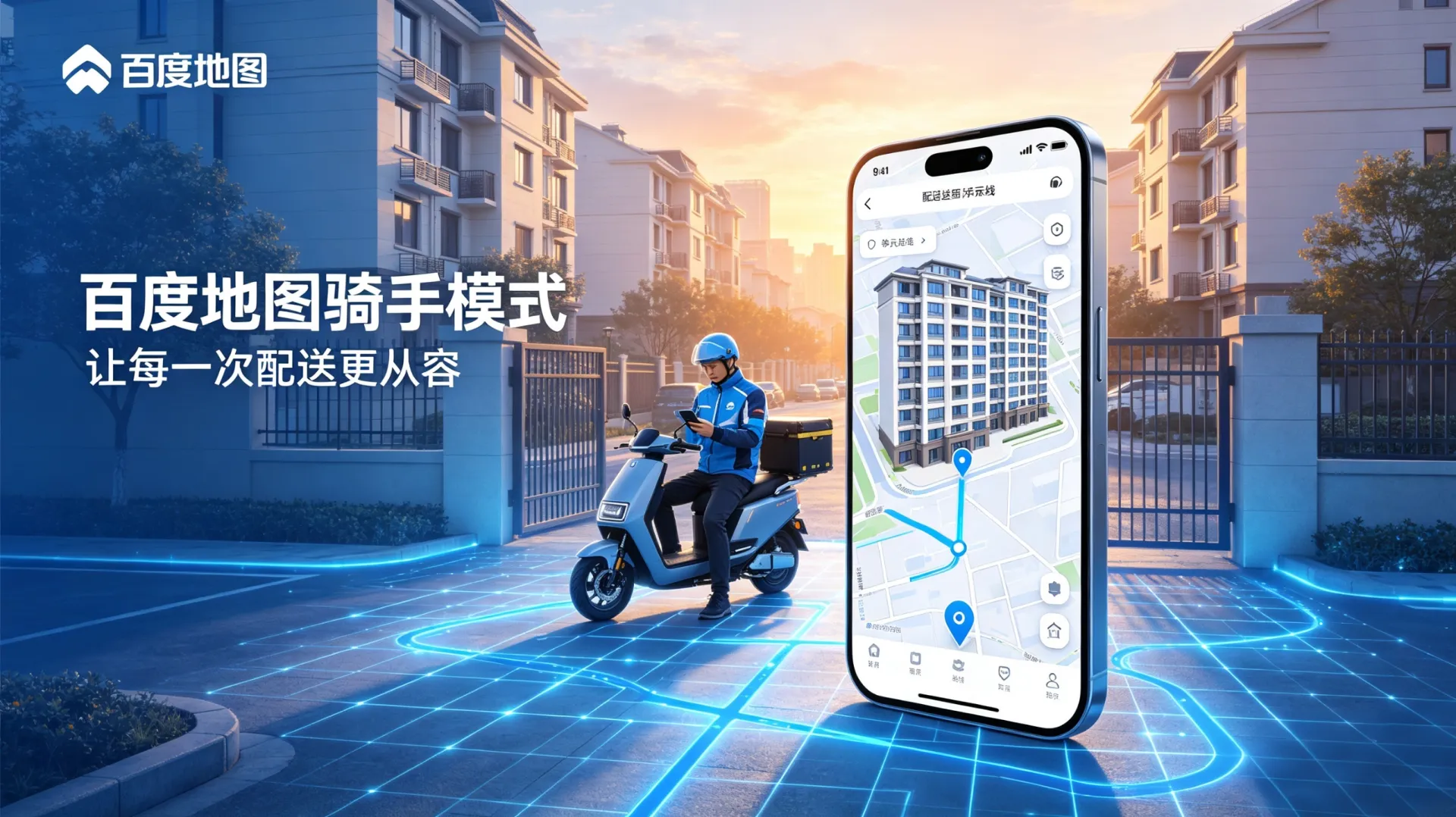百度地图骑手模式暖心上线，破解配送最后百米难题