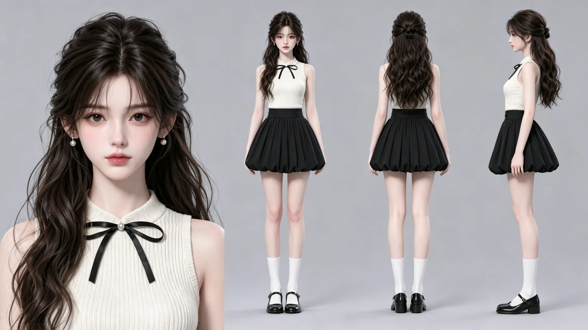 黑白甜酷少女
