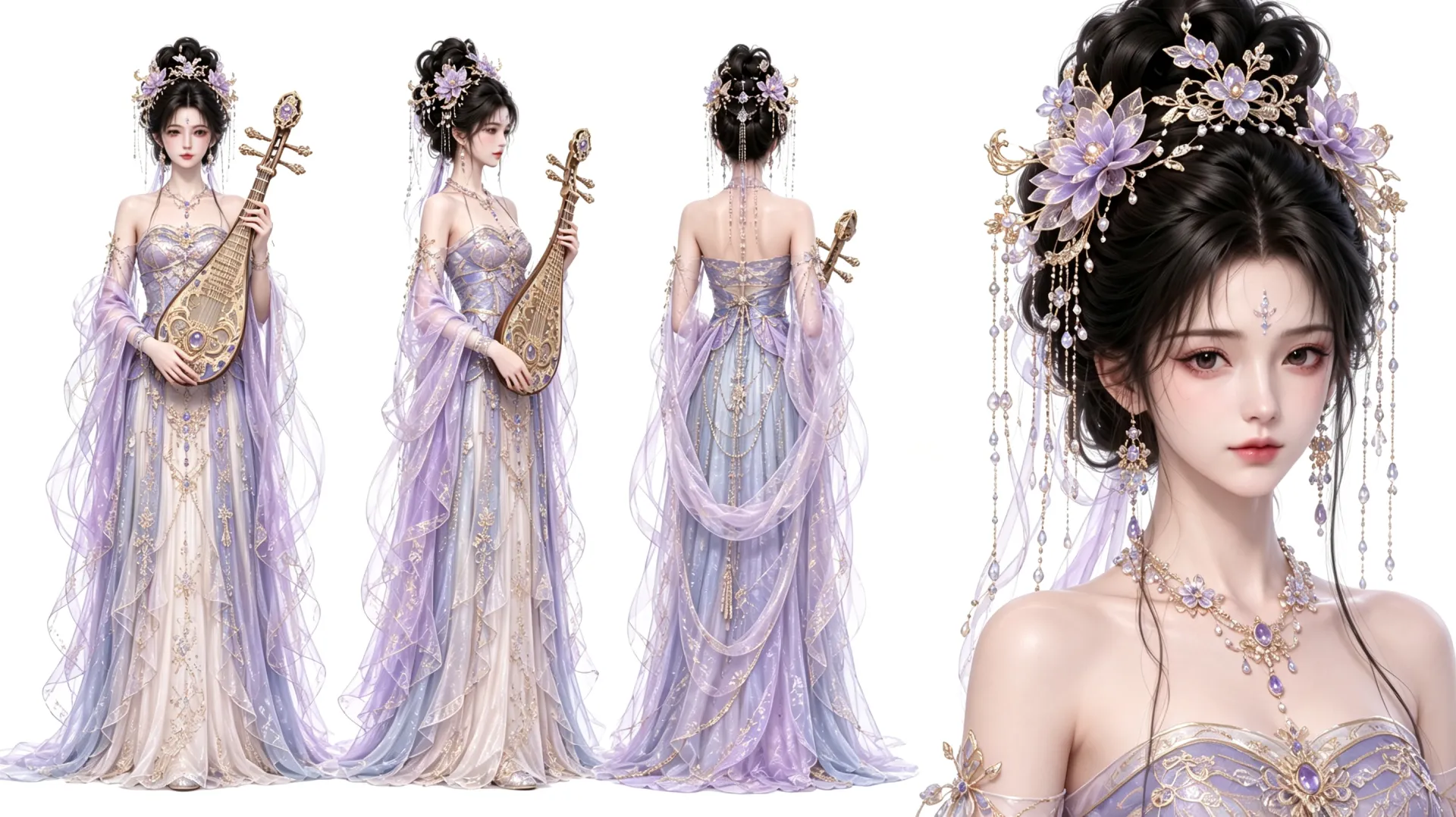 东方古风仙侠女性角色设定图，直接拿走套用！（附提示词）-第3张-萌酷AI