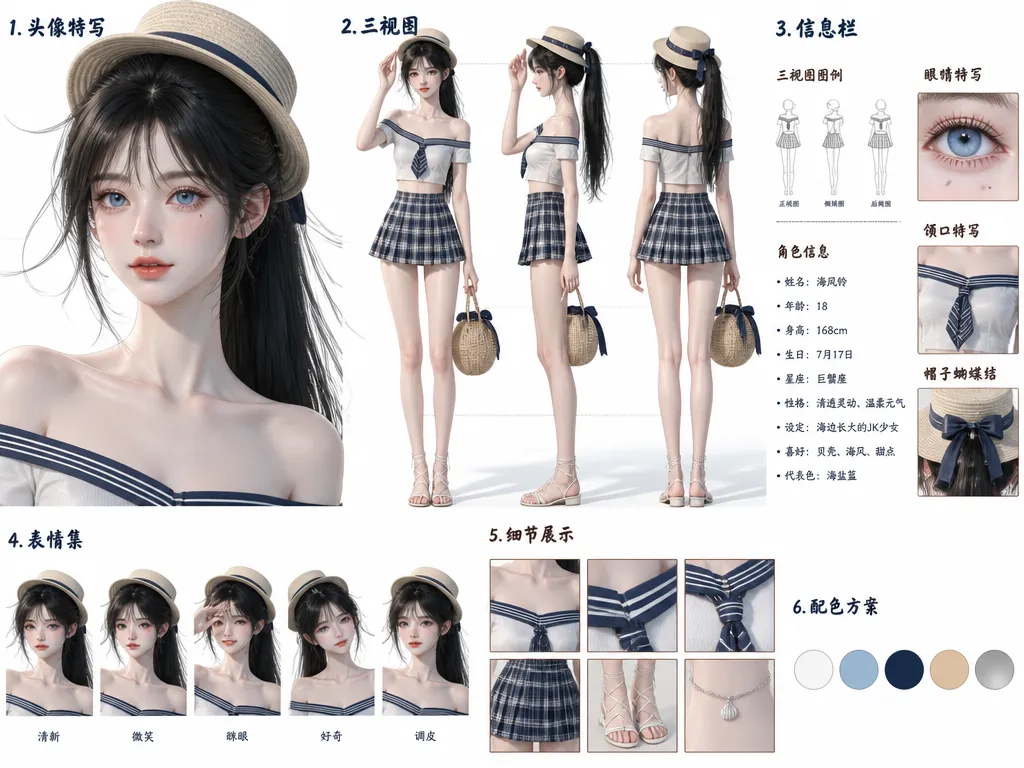 绝美！海岛穿搭角色设定分享（附提示词）