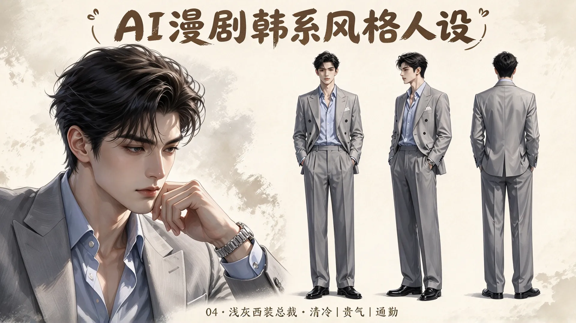 扒了30部女频爆款，男主全靠这5套脸型穿搭！附提示词-萌酷AI-第3张.webp
