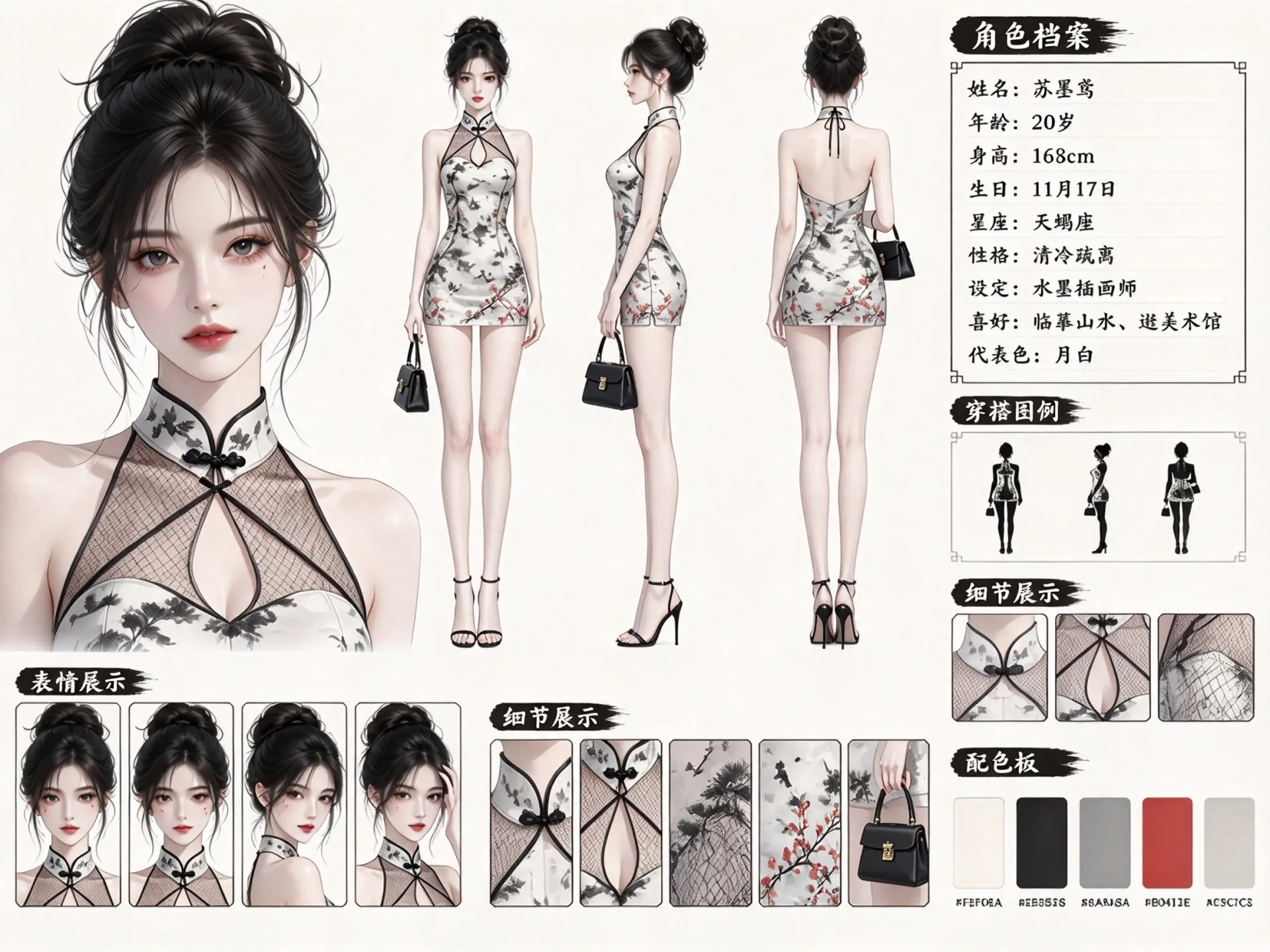 超甜美的！新中式裙装角色设定分享（附提示词）-萌酷AI-第4张.webp
